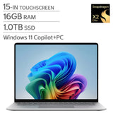 Surface 15.0-in. Copilot+ PC Touchscreen Laptop, Qualcomm Snapdragon X2 Plus - 16GB RAM, 1 TB SSD - Black