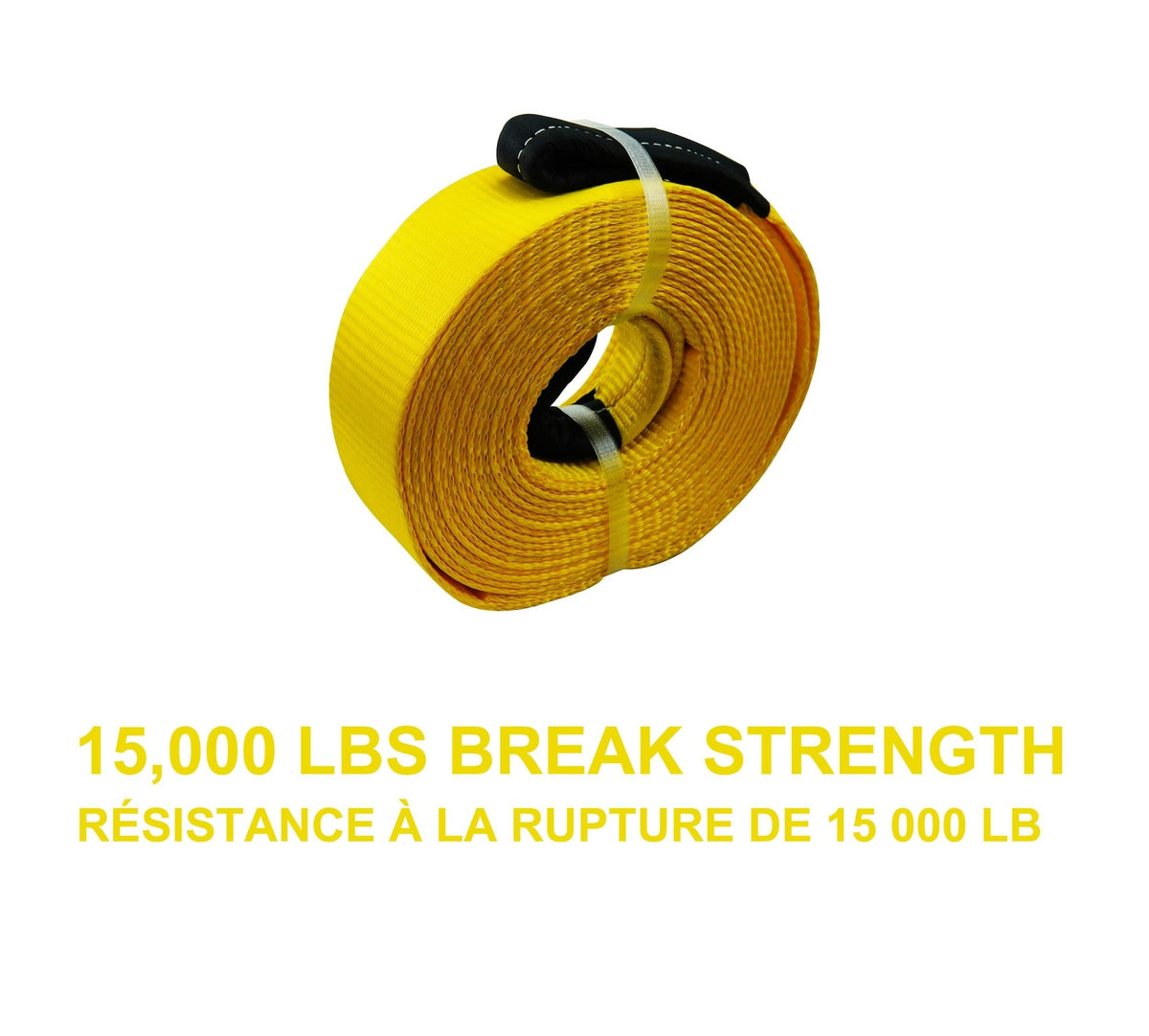 15,000-lb Recovery Strap with Loop Ends, Commercial Grade, 2-in x 30-ft