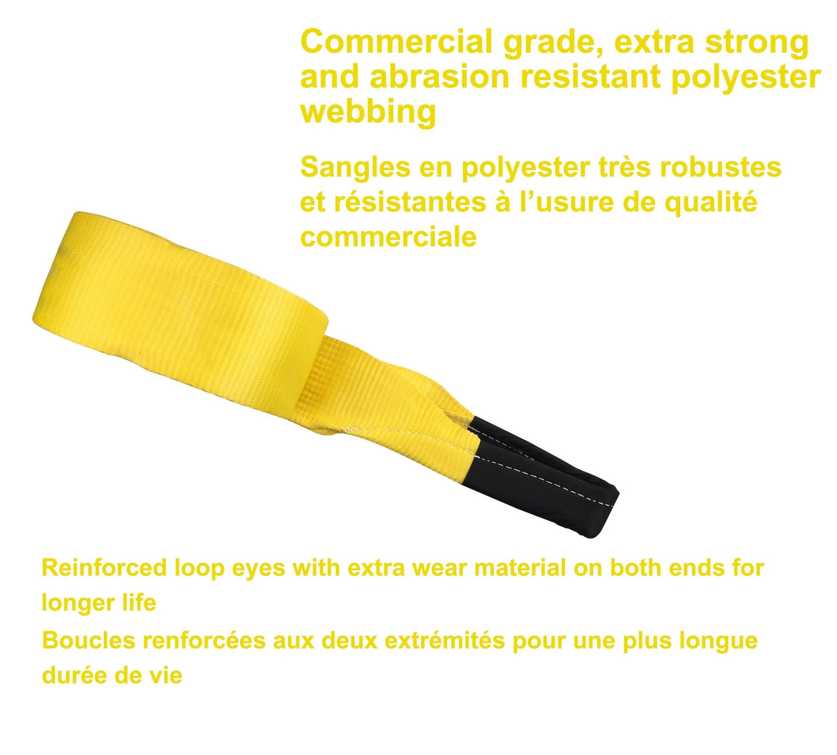 15,000-lb Recovery Strap with Loop Ends, Commercial Grade, 2-in x 30-ft