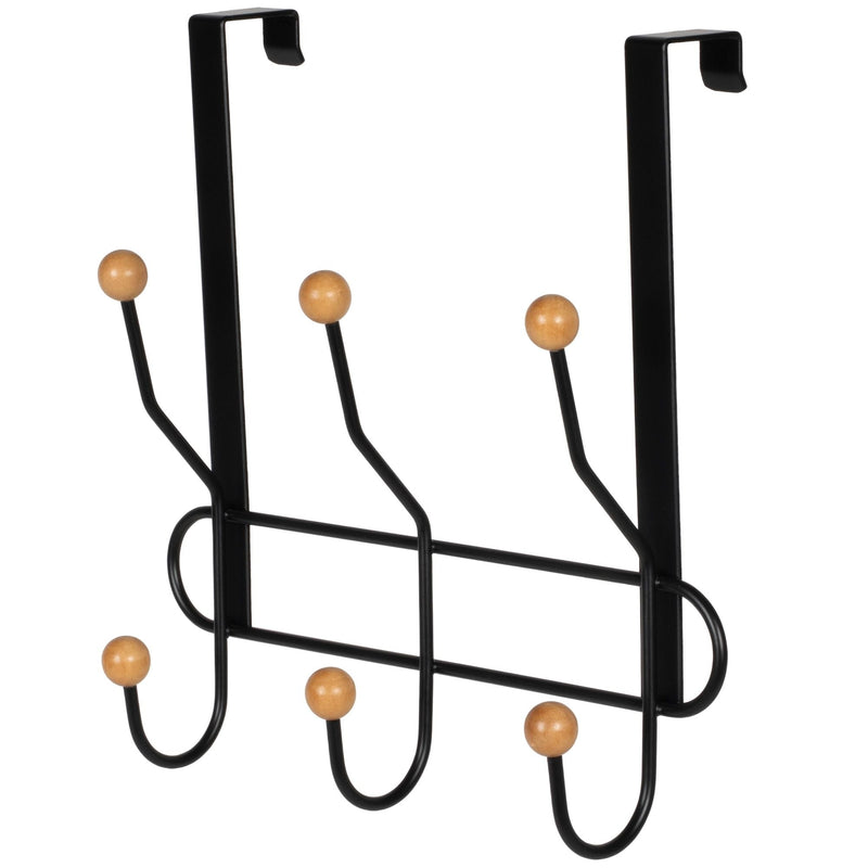 11.2" Over The Door Metal 3 Hook, Black Y1700