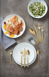 Summerside Champagne Matte Stainless Steel Flatware Set, Serves 4, 20-pc