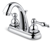 Double Handle Curved Spout 4-in Centreset Bathroom Sink Faucet, Chrome