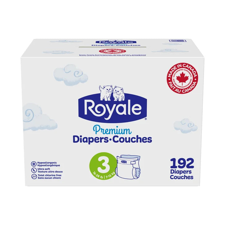 Royale Premium Baby Diapers, Sizes 1 - 2