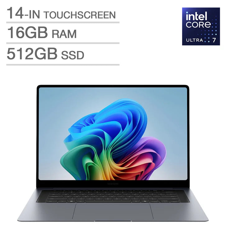 Samsung Galaxy Book6 Pro Copilot+ PC 14.0-in Touchscreen AMOLED Laptop, Intel Core Ultra 7 356H- 16GB RAM, 512 GB SSD H6697