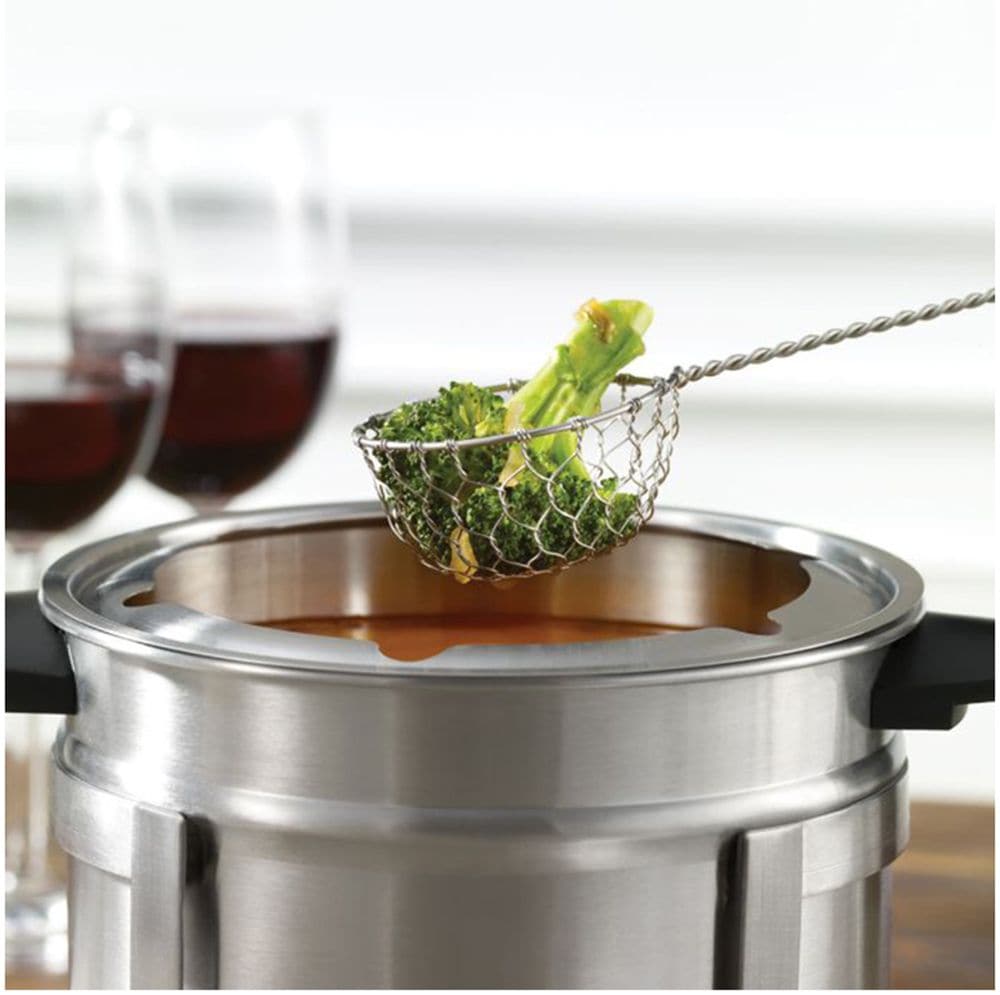 Stainless Steel Fondue Strainer, Chrome Finish, 2.5 x 8.5-in