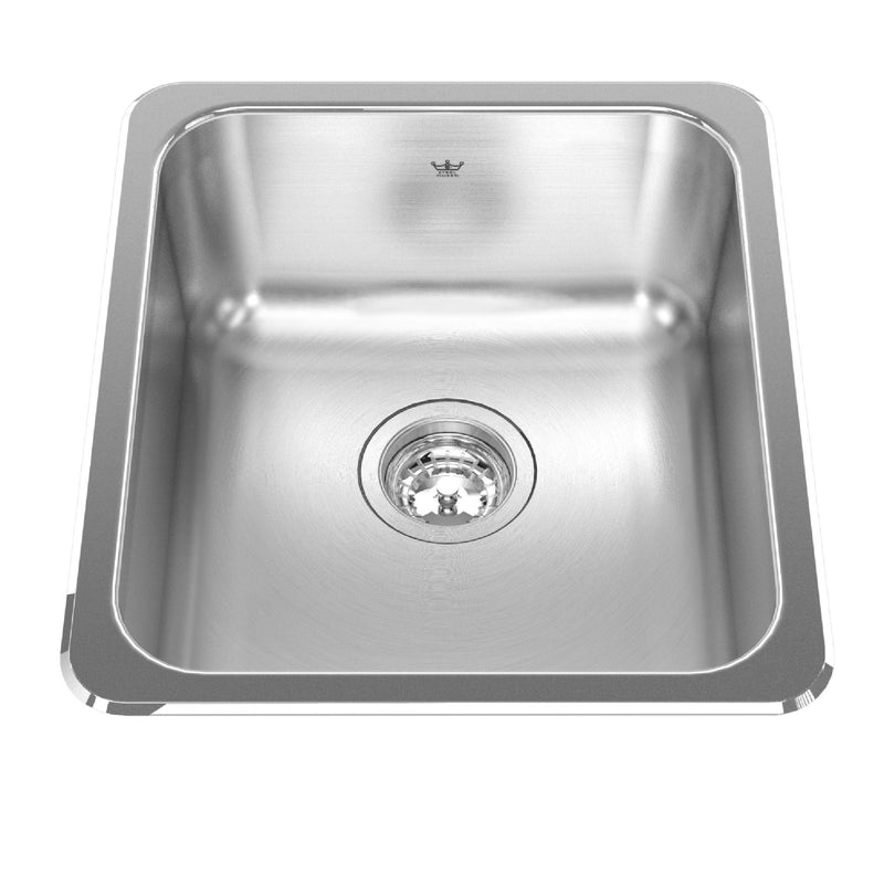 Drop In Single Stainless Steel Sink, 16.13x18.13-in F7206