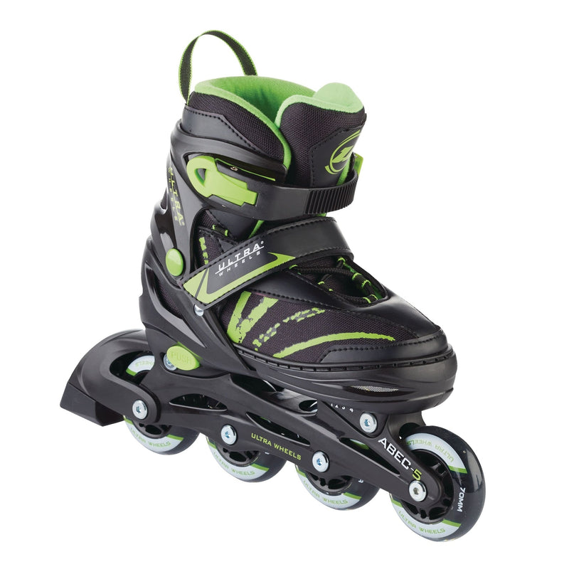 Adjustable Inline Skates, Green, Assorted Sizes L8305