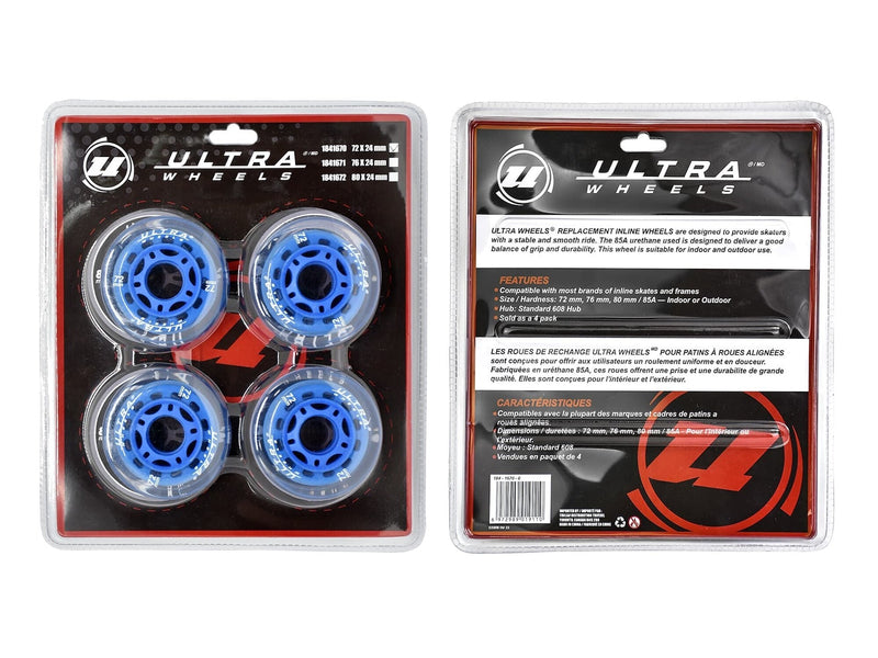 Inline Skates Replacement Wheels, Assorted Sizes, Blue, 4-pk P1886