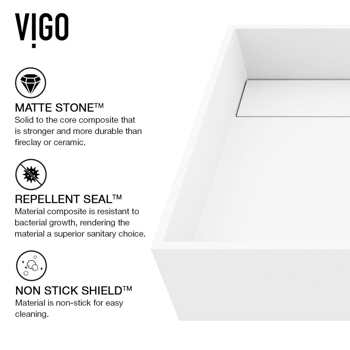 Montauk White Bathroom Sink/Basin Set with Niko Faucet and Rectangular Composite Vessel