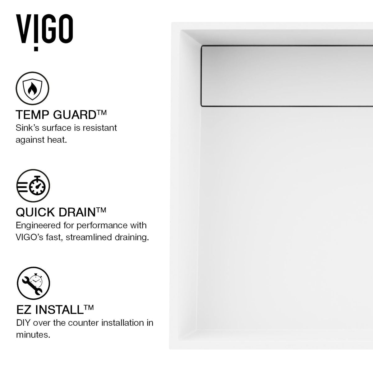 Montauk White Bathroom Sink/Basin Set with Niko Faucet and Rectangular Composite Vessel