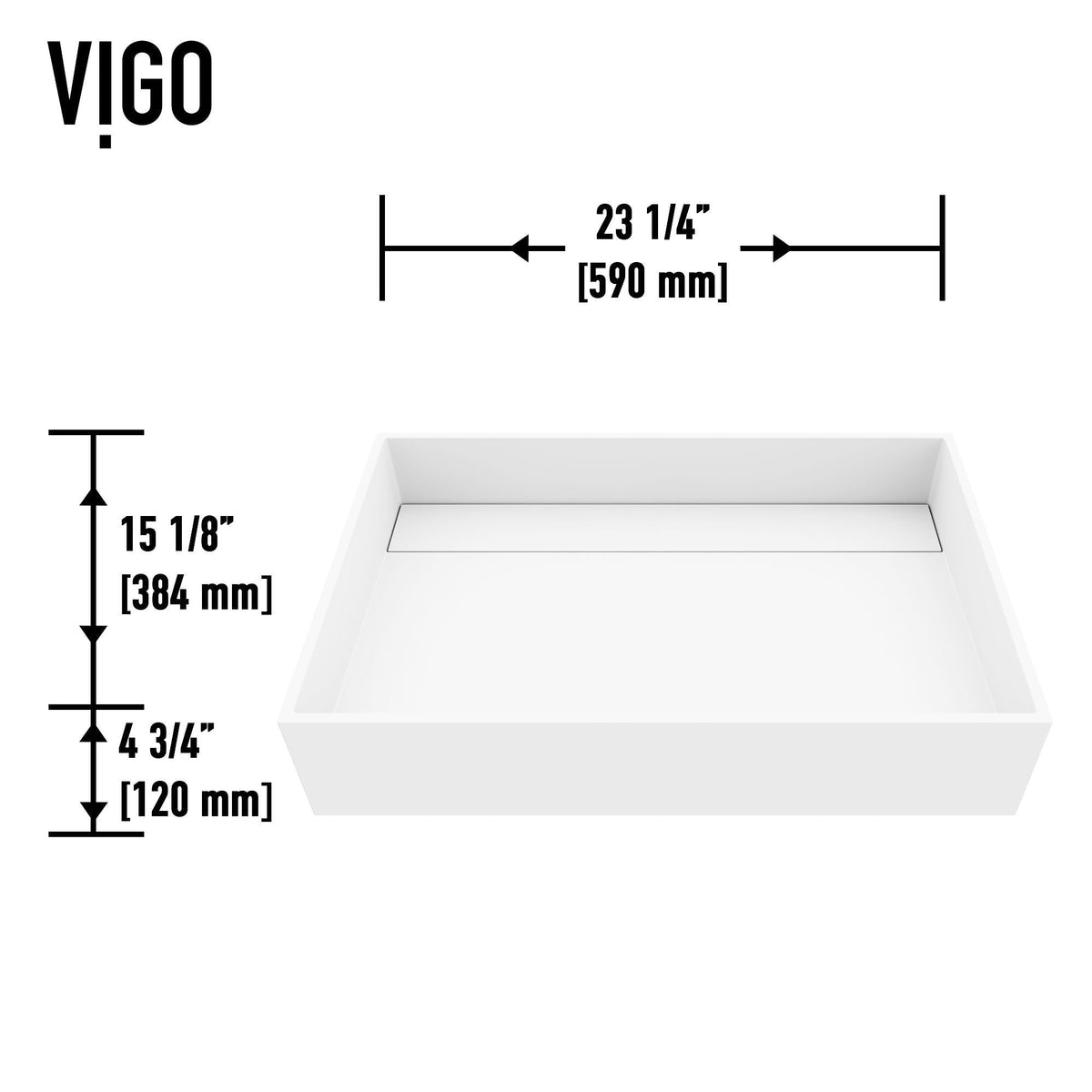 Montauk White Bathroom Sink/Basin Set with Niko Faucet and Rectangular Composite Vessel