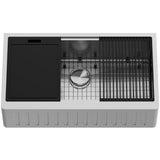 Oxford Single Farmhouse Kitchen Sink, 36-in x 21-in