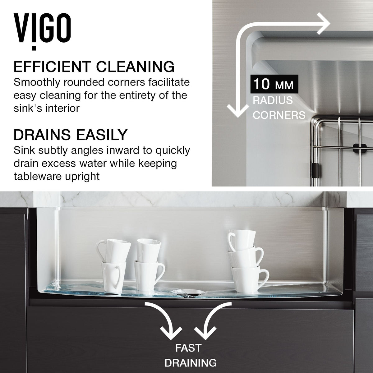 Oxford Single Farmhouse Kitchen Sink, 36-in x 21-in